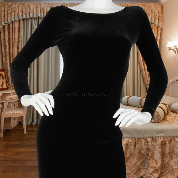 Cache Black Velvet Bodycon Evening Dress S - Picture 11 of 11